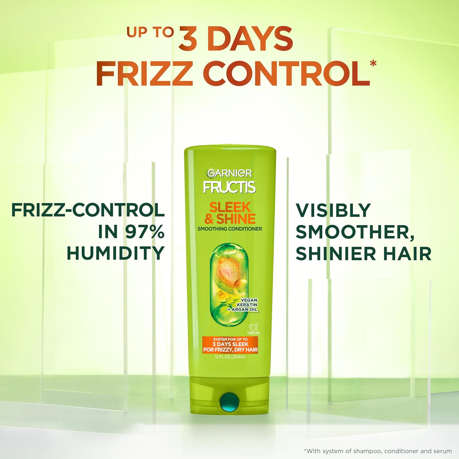 long-lasting frizz control validated in 97% humidity conditions