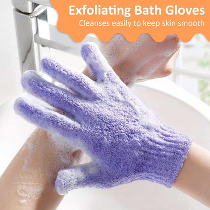 loofah-style exfoliation surface that works with body wash, soap, or sea salt for rich lather