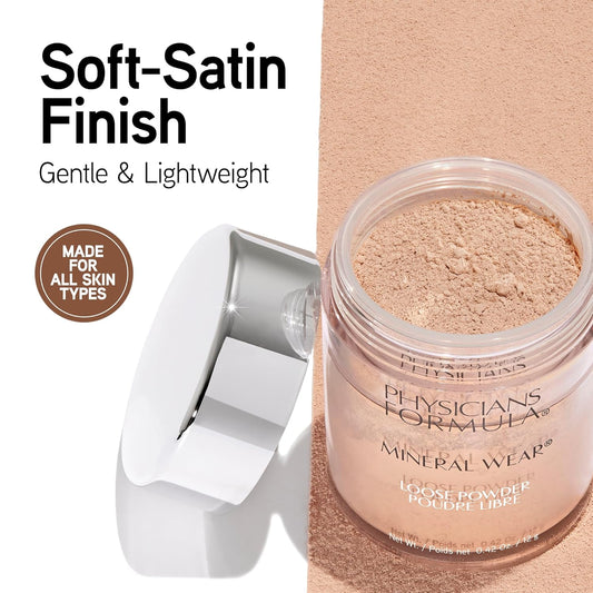 loose powder format with buildable sheer-to-medium coverage and soft satin finish