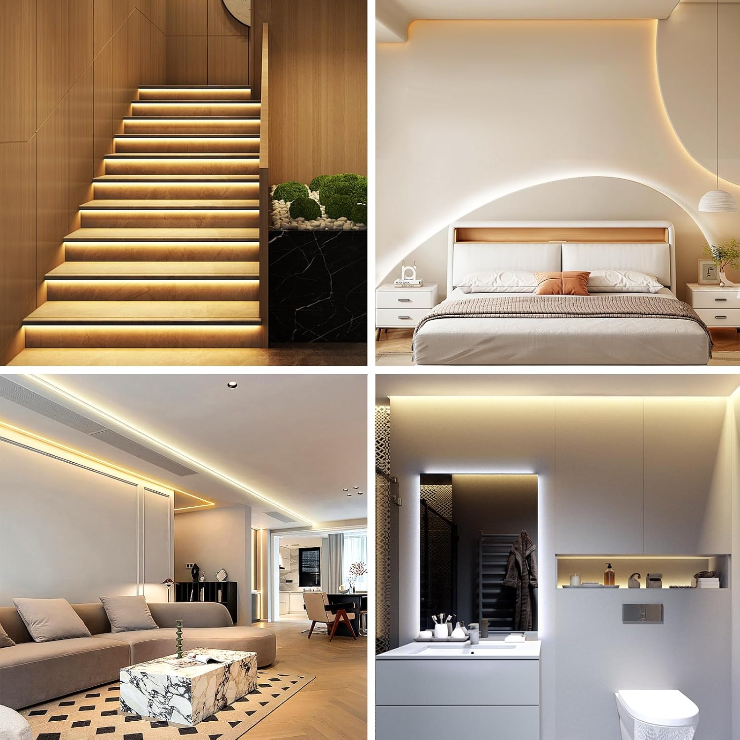 LotusLamp X LED Strip Lights – Home Office Focus Lighting with Timer and App Dimming, 100ft