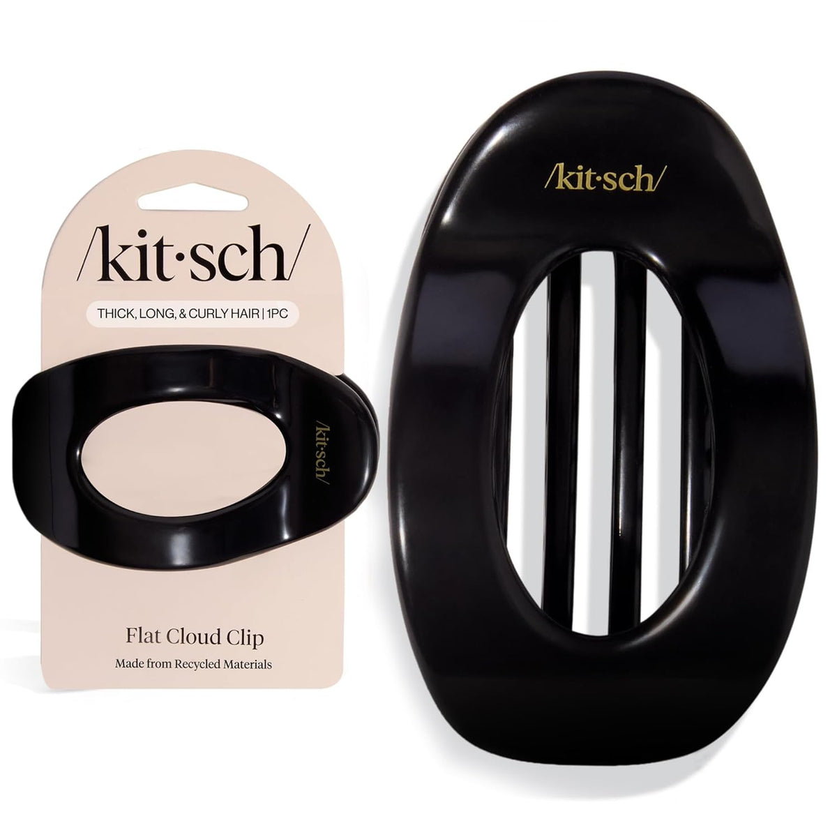 low-profile flat claw clip silhouette that sits flush against the head