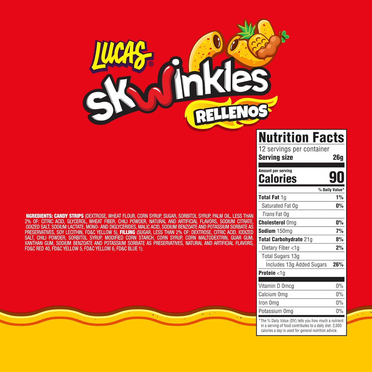 Lucas Skwinkles Sweet and Sour Strips – Kid-Friendly Mexican Candy for Lunch, Recess, and After-School Treats