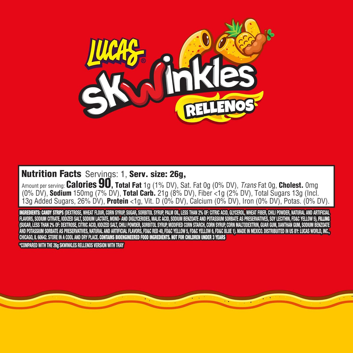 Lucas Skwinkles Sweet and Sour Strips – Kid-Friendly Mexican Candy for Lunch, Recess, and After-School Treats