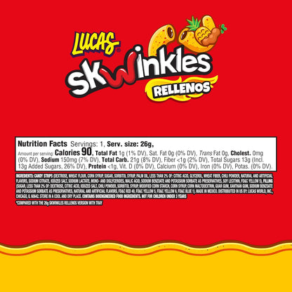Lucas Skwinkles Sweet and Sour Strips – Kid-Friendly Mexican Candy for Lunch, Recess, and After-School Treats