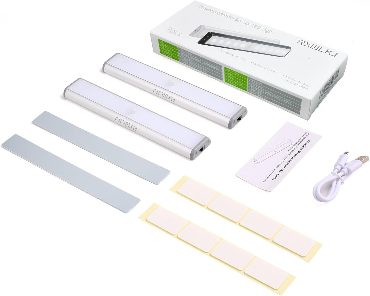 LucentGlow 2-Pack Stick-On Light – Minimalist LED Decor for Bookshelves and Entryways, Cool White Ambient Lighting