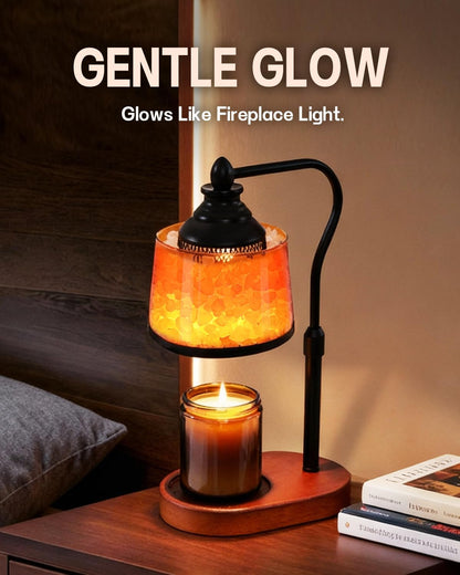 LumaGlow 3-in-1 Salt Lamp and Candle Warmer – Sleep-Friendly Night Light for Bedtime Wind-Down Routines
