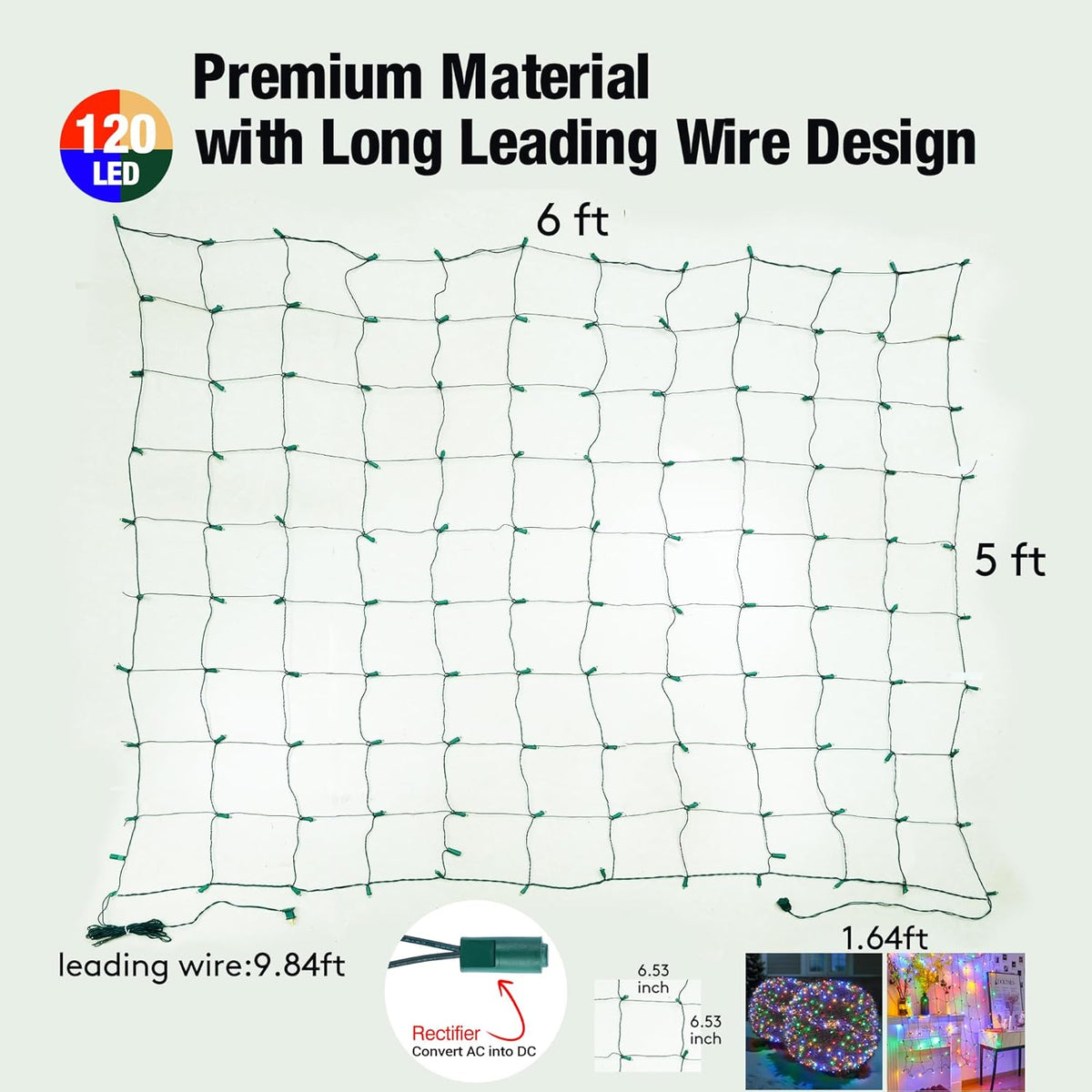 LumDecor Mesh Christmas Lights – Decorative Indoor String Lights for Mantel, Window, and Holiday Home Styling