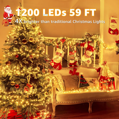 Lumicharm Waterproof Cluster Lights 59ft – Patio String Lights for Outdoor Dining and Backyard Setup
