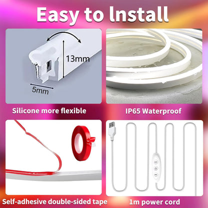 Lumichrome RGB Neon Rope Light – Housewarming Gift for Her, Cozy Bedroom Accent with APP Control