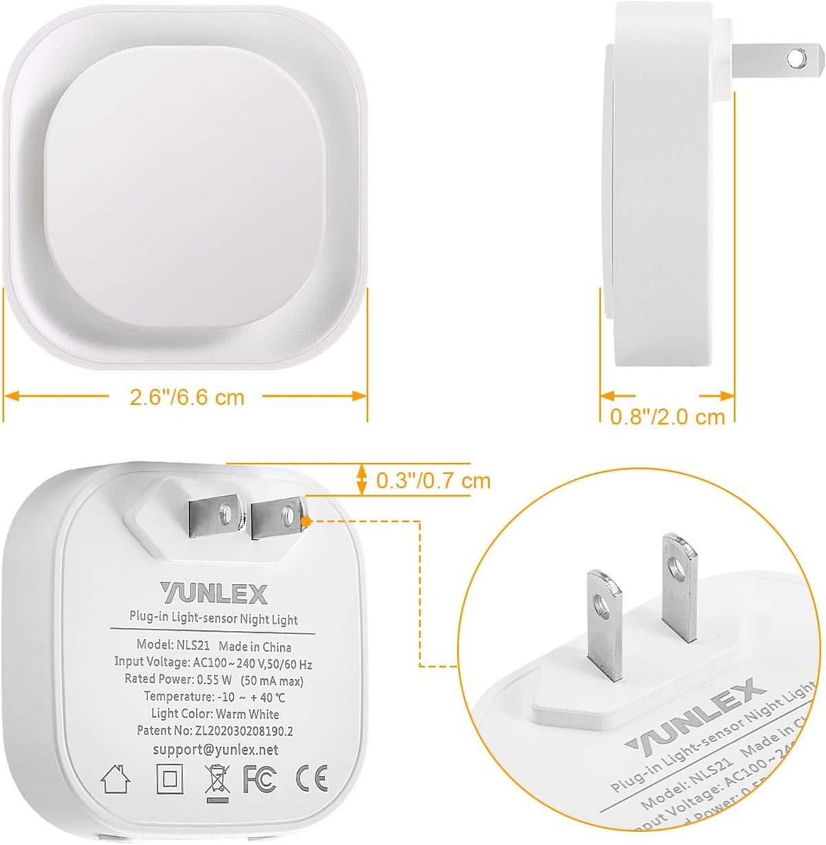 LumiDream Red Light Night Light for Sleep Friendly Bedtime Routine, 2 Pack Dimmable Bedroom Set