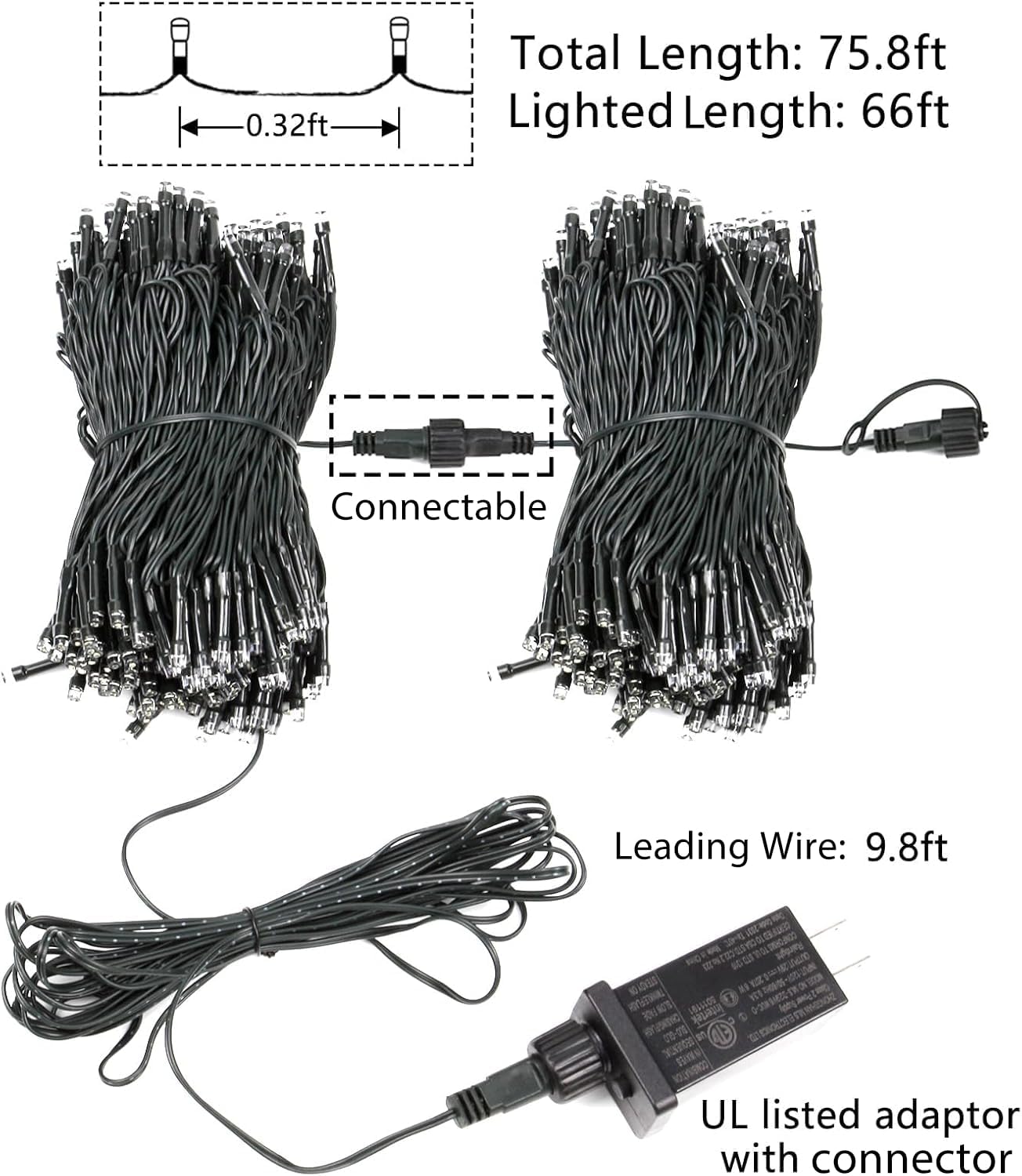 Lumify 66ft IP44 Waterproof String Lights – Patio and Pergola Outdoor Decor with Extendable 5-Strand Link