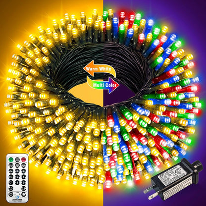 Lumify Home Bedroom String Lights 100FT – Warm White & Multicolor Dimmable LED Lights with Remote and Timer for Cozy Home Ambiance