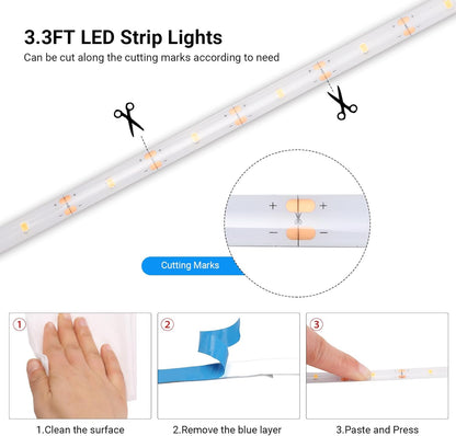 LumifyHome 3.3FT Strip Lights – Clean White Accent for Intentional, Clutter-Free Interiors