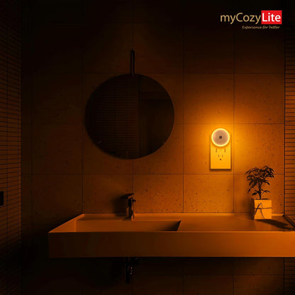 Lumina Amber Night Light – Flameless Hallway and Stairway Safety Light for Elderly, Auto Dusk to Dawn