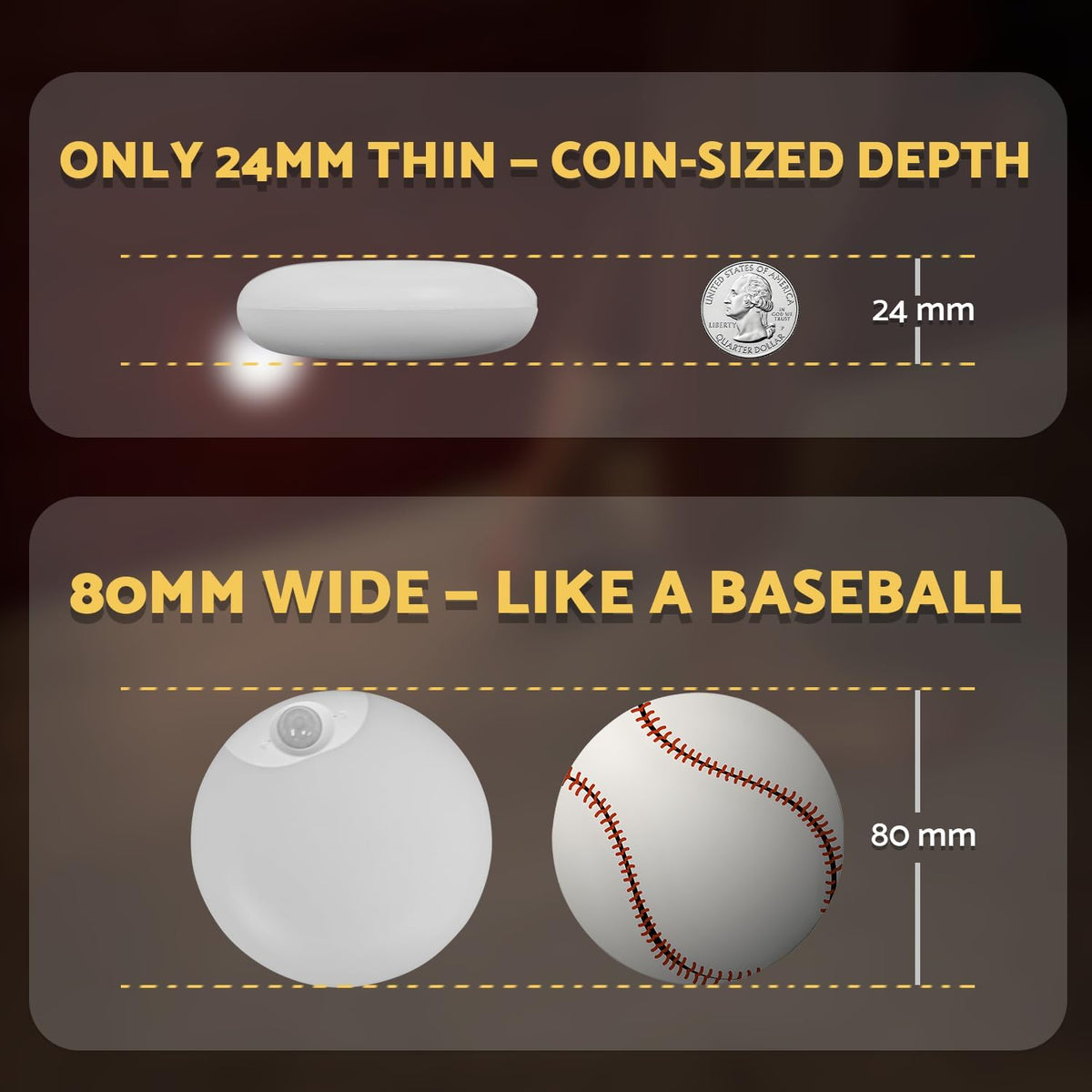 LuminAide Rechargeable Puck Night Light – Minimalist Cordless Lighting for Apartments and Renters
