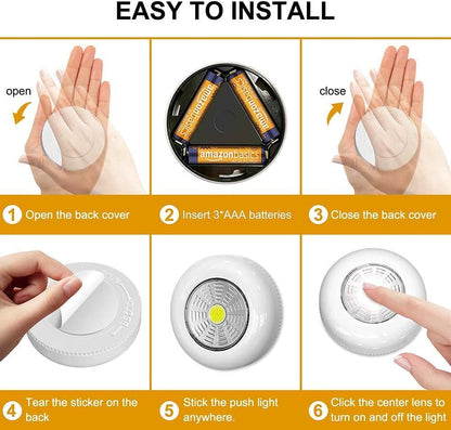 LuminAura LED Puck Lights – Intentional Small-Space Lighting, Adhesive Wireless Puck for Modern Homes