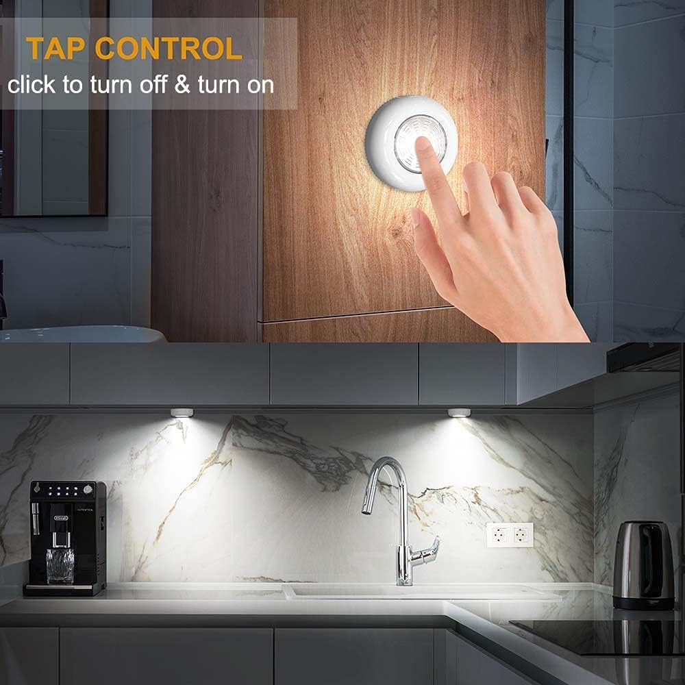 LuminAura LED Puck Lights – Intentional Small-Space Lighting, Adhesive Wireless Puck for Modern Homes