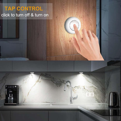 LuminAura LED Puck Lights – Intentional Small-Space Lighting, Adhesive Wireless Puck for Modern Homes