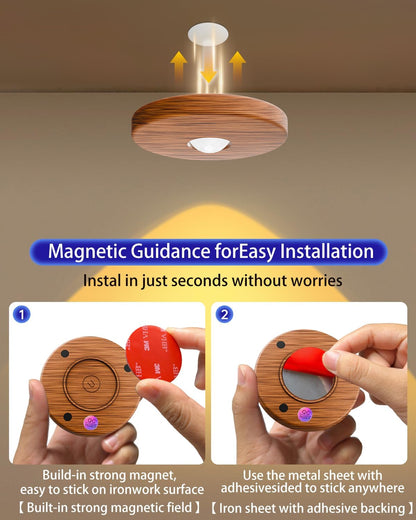 LuminAura Wireless Puck Lights – Birthday Gift for Mom and Grandma, Rechargeable Closet and Cabinet Light