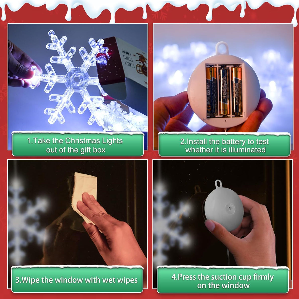 LuminGlow Snowflake Window Lights – Thoughtful Christmas Gift for Her, Mom & Coworkers with 3Pack Value