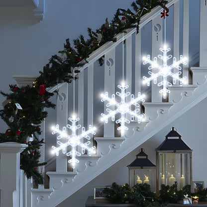 LuminGlow Snowflake Window Lights – Thoughtful Christmas Gift for Her, Mom & Coworkers with 3Pack Value