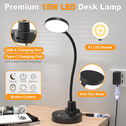 LUMINOAK GlowingCare LED Lamp – Thoughtful Birthday Gift for Her, Dimmable Reading Light with USB Charging for Mom