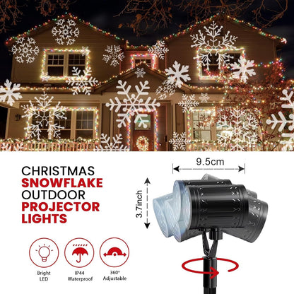 LUMINOUS Winters Night Snowflake Projector – Single Fixture Holiday Light, No String Clutter