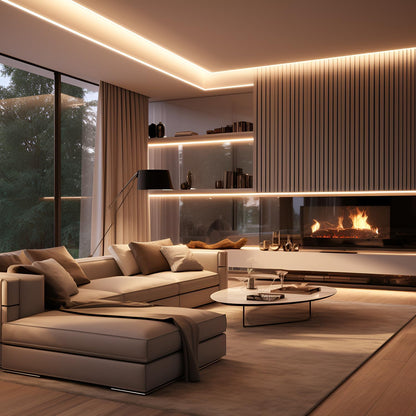 LuminStyle Flexible COB LED Tape for Living Room Aesthetic, Dimmable Wall and Ceiling Accent Lighting