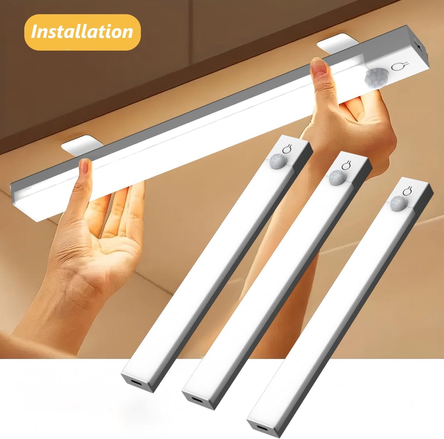 LuminWick Motion Light – Sleek 8-Inch LED Bar for Glass Cabinets and Wine Rack Displays