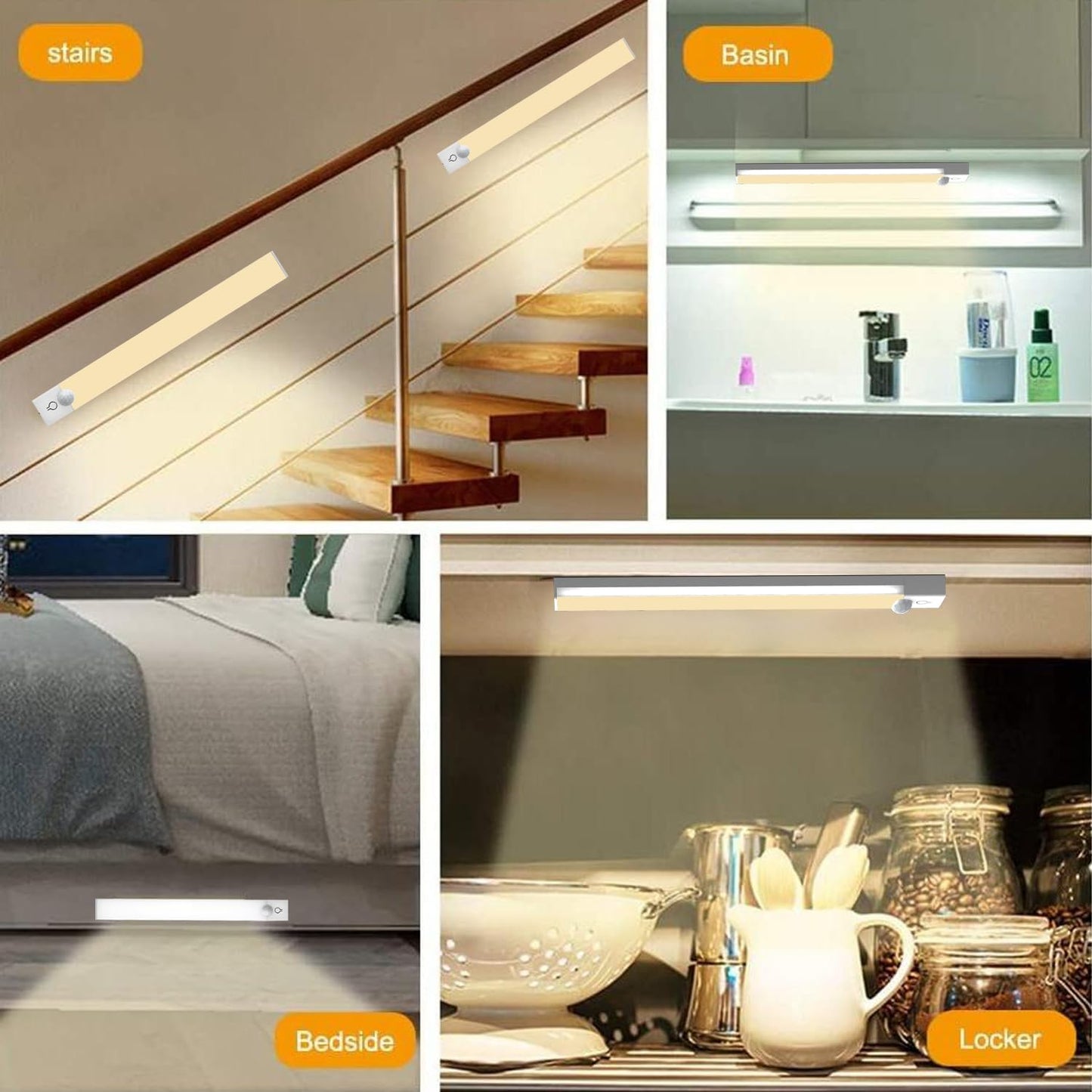 LuminWick Motion Light – Sleek 8-Inch LED Bar for Glass Cabinets and Wine Rack Displays