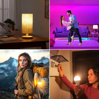 LuminWick Rechargeable Wireless Bulb – Outdoor Patio Lighting, Hanging Deck Light with No Outlet Needed
