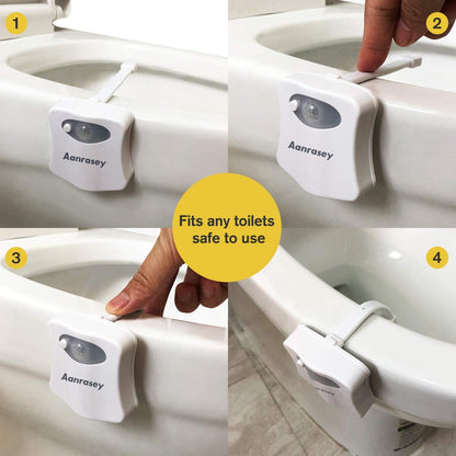 LumiPals Toilet Night Light – Potty Training Aid for Toddlers, Motion Activated 8-Color LED for Kids Bathroom