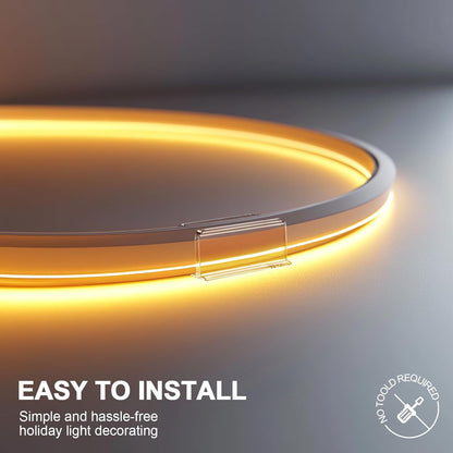 Lumistrip Transparent Neon Light Clips - 12mm Self-Adhesive Mounts for Clean Minimalist Interiors