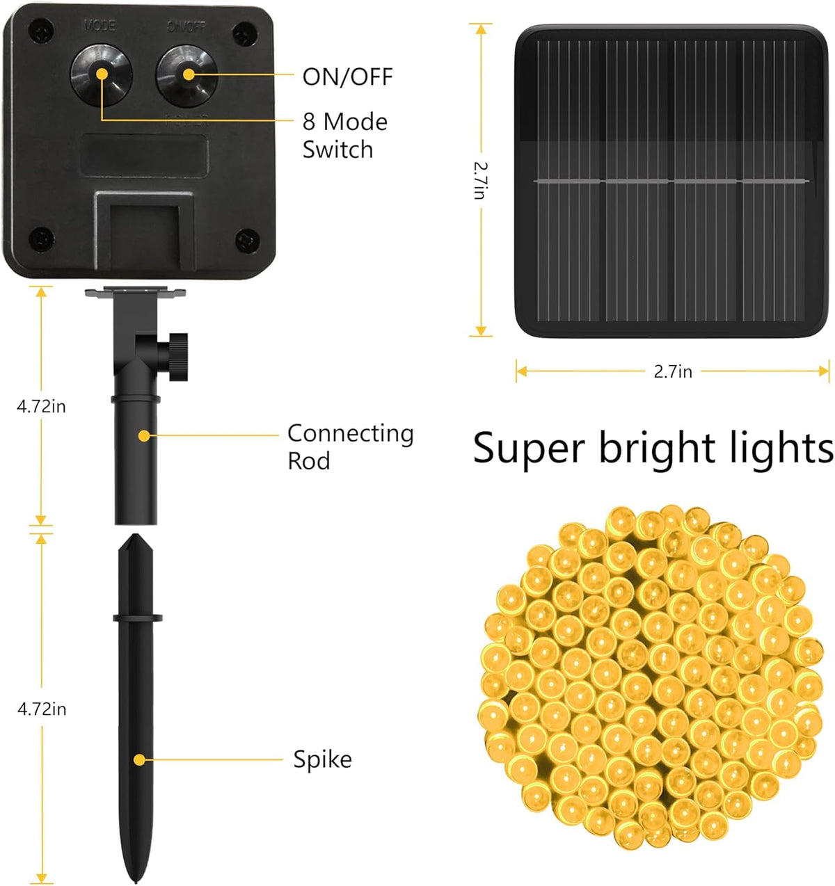Lumivox Solar LED String Lights – Ambient Indoor Decor Accent for Reading Nook, Fireplace Mantel, and Stair Banister