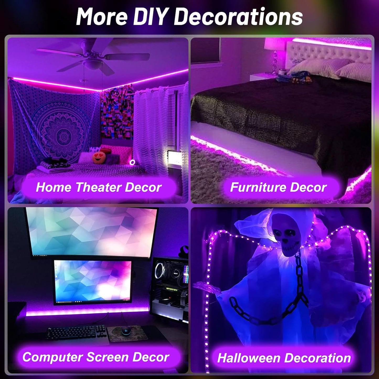 LumoGlow Black Light Strip – Safe Glow-Inspired Lighting for Kids Bedrooms and Playrooms