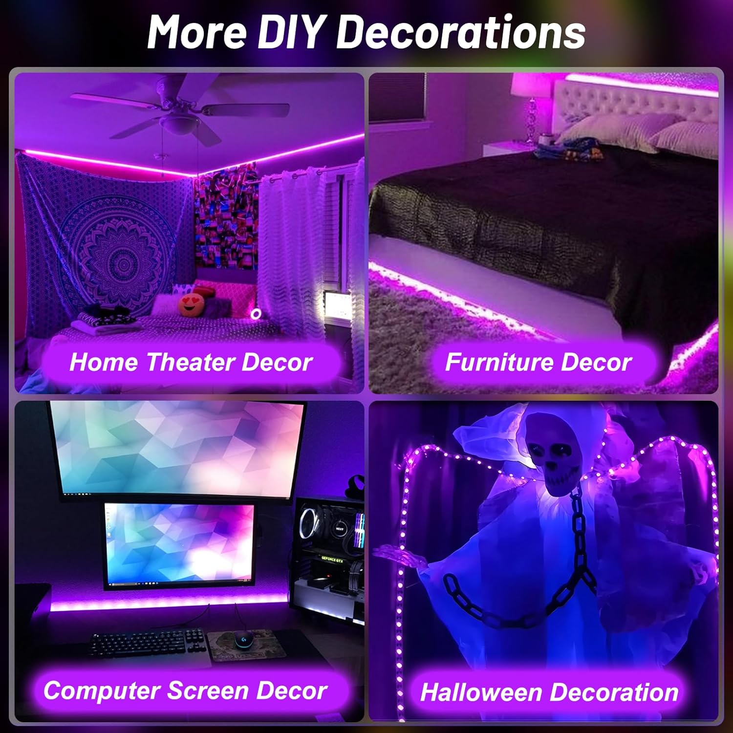 LumoGlow Black Light Strip – Safe Glow-Inspired Lighting for Kids Bedrooms and Playrooms