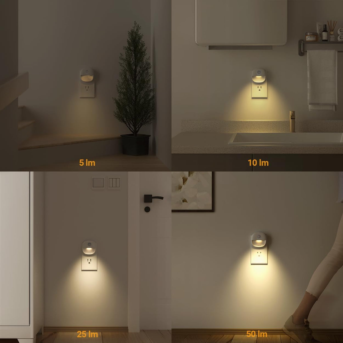Lyridz Motion Night Light – Soft Warm Light for Kids Room and Midnight Diaper Changes, Dimmable