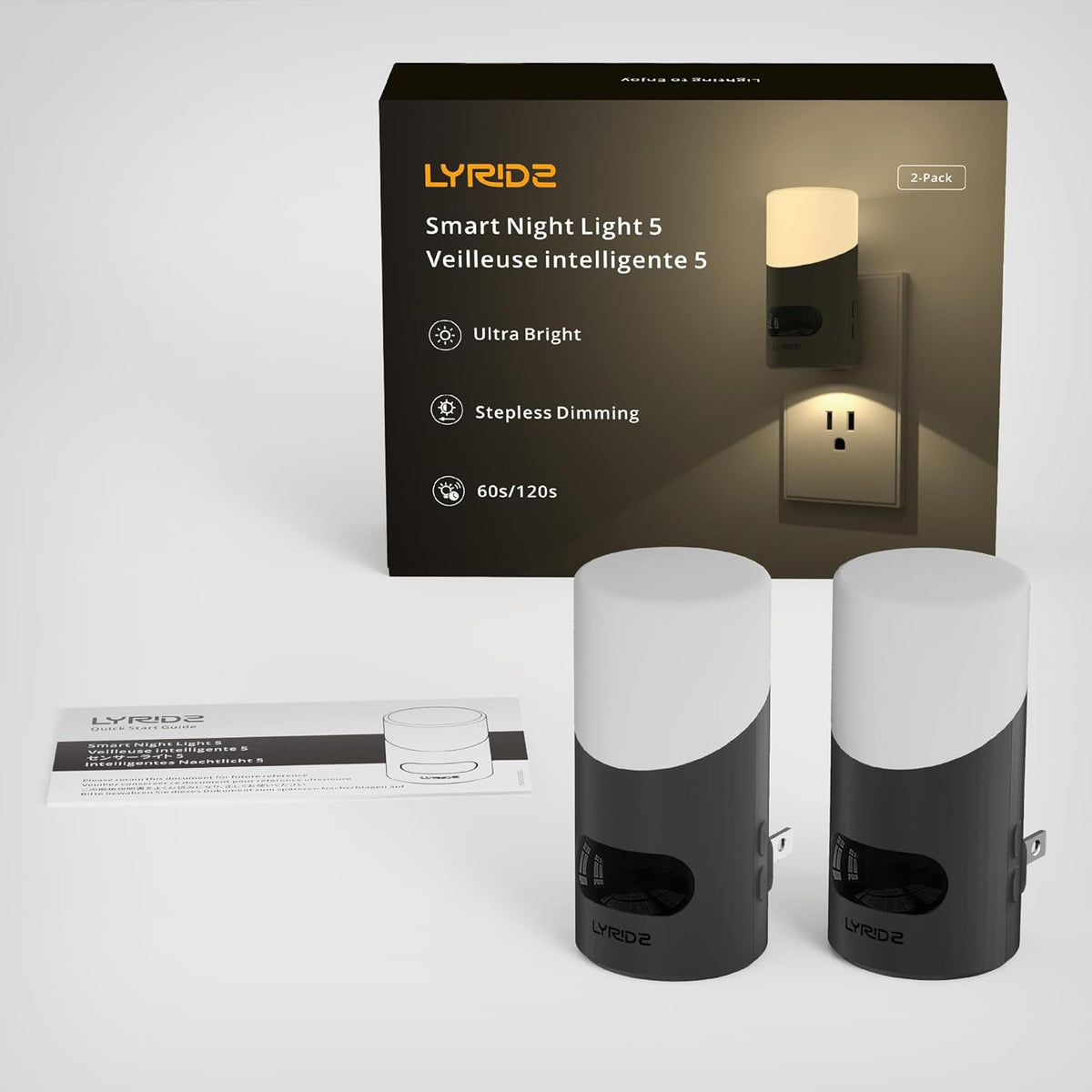 Lyridz Nightlight for Kids Room – Warm Amber Plug-in Motion Light for Playroom, Bedroom and Nursery, No Flame Auto Off