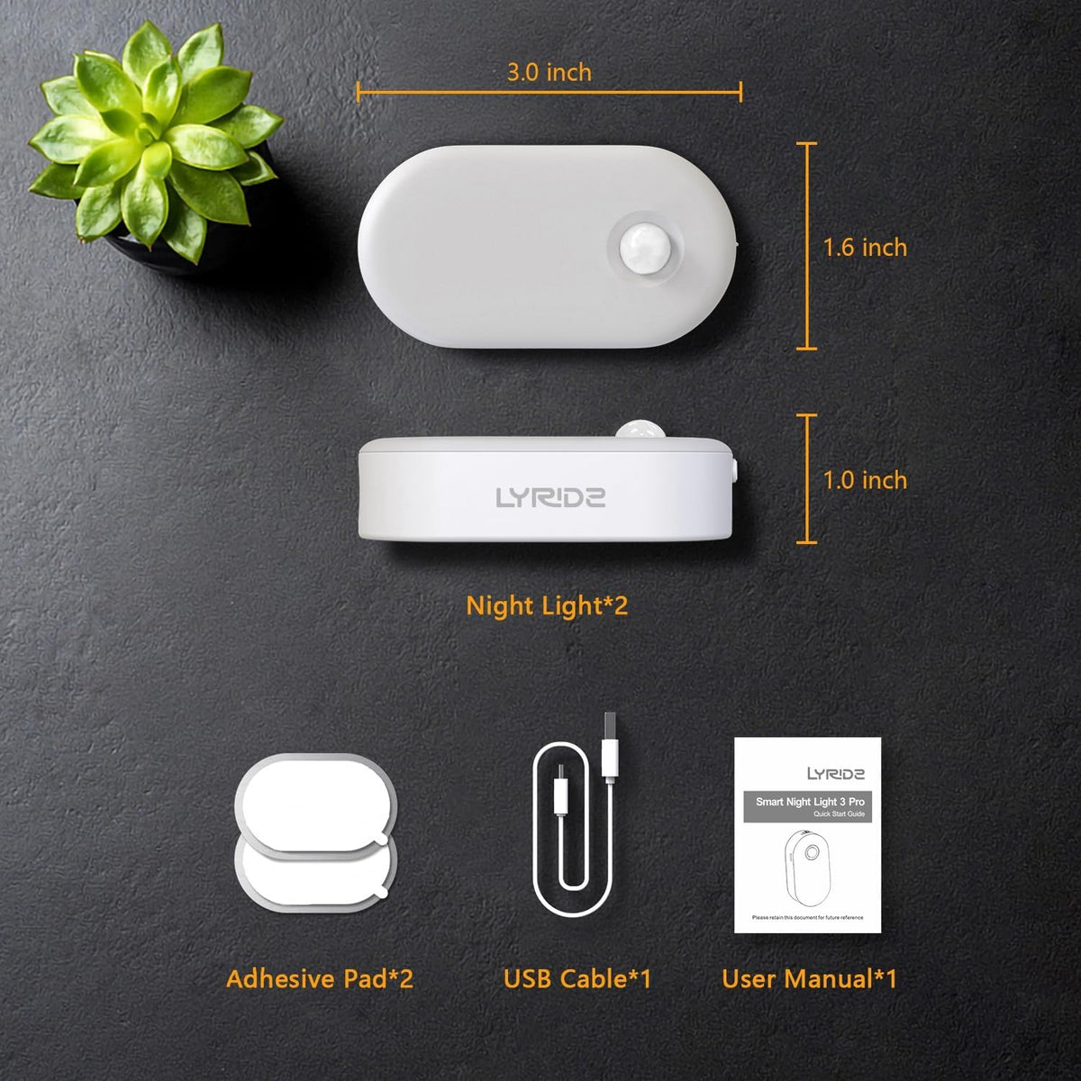 Lyridz Stick On Night Light for Kids Room and Hallway, Touch Dimmable LED with Auto Shutoff for Safe Potty Trips at Night