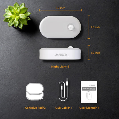 Lyridz Stick On Night Light for Kids Room and Hallway, Touch Dimmable LED with Auto Shutoff for Safe Potty Trips at Night