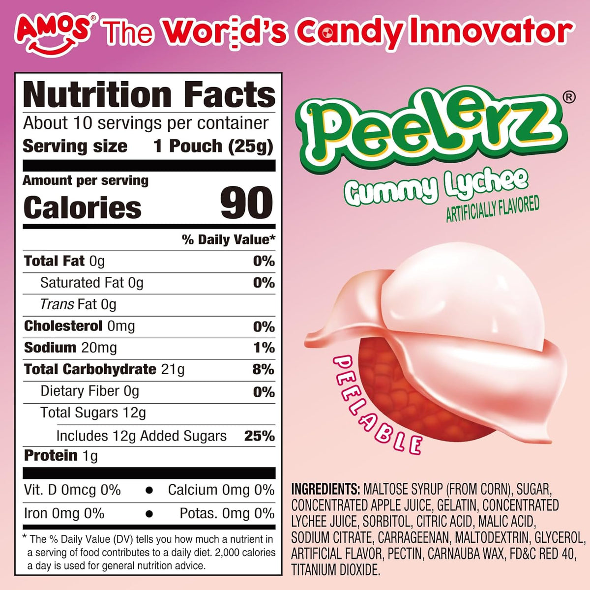 made with real fruit juice (lychee, mango, peach, pineapple, kiwi, orange, banana, watermelon flavors)