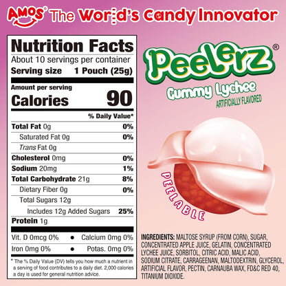 made with real fruit juice (lychee, mango, peach, pineapple, kiwi, orange, banana, watermelon flavors)