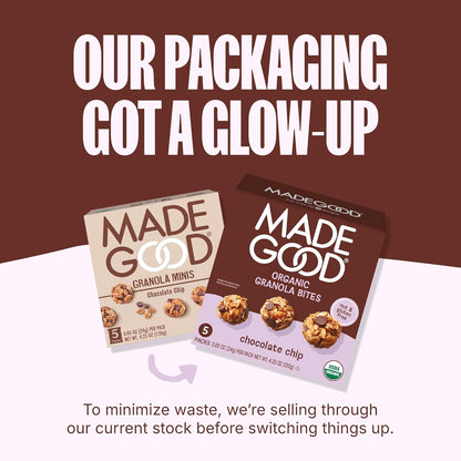 MadeGood Chocolate Chip Granola Bites – Mess-Free Travel Snack for Road Trips and Flights, Individually Wrapped
