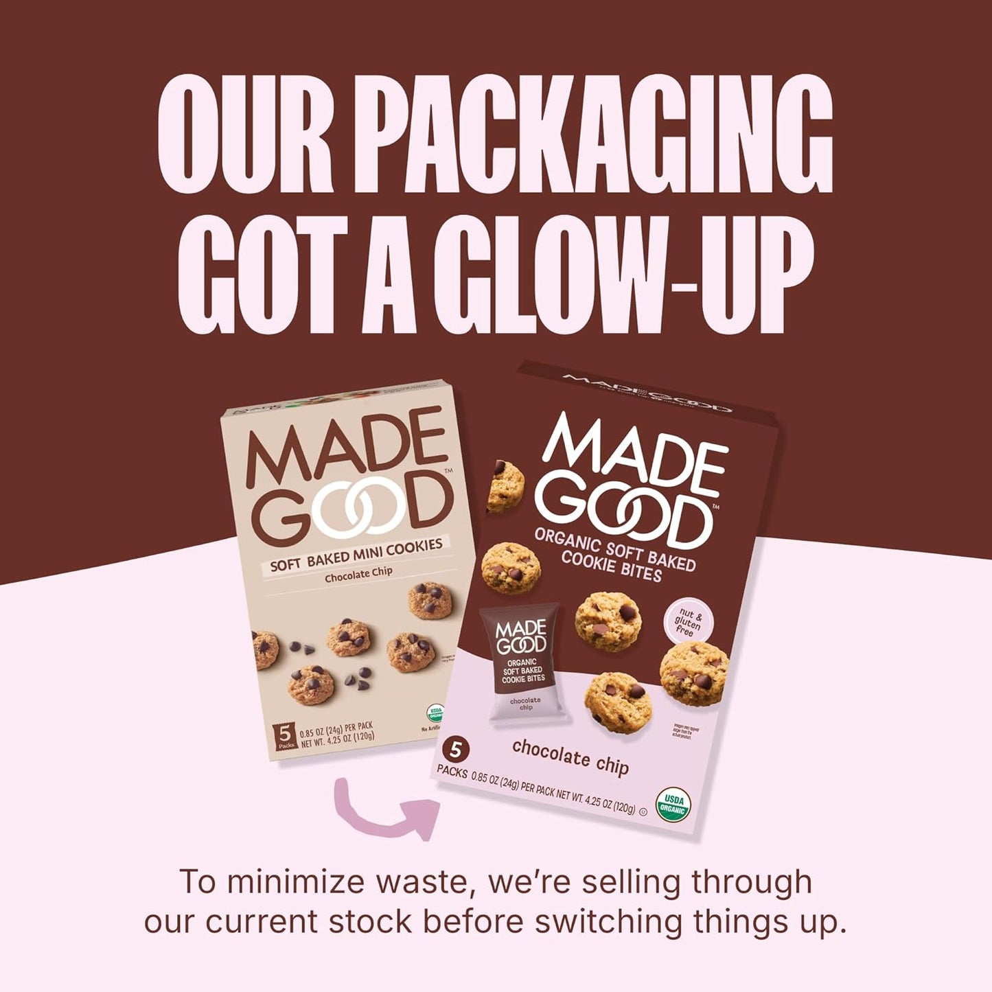 MadeGood Soft Baked Chocolate Chip Mini Cookies – School-Safe Lunchbox Snack for Kids, 30 Count