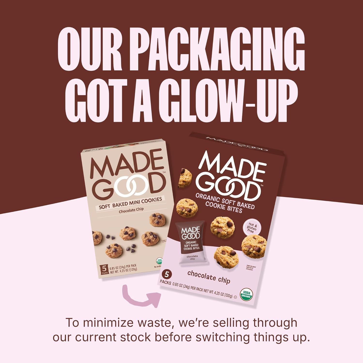 MadeGood Soft Baked Chocolate Chip Mini Cookies – School-Safe Lunchbox Snack for Kids, 30 Count
