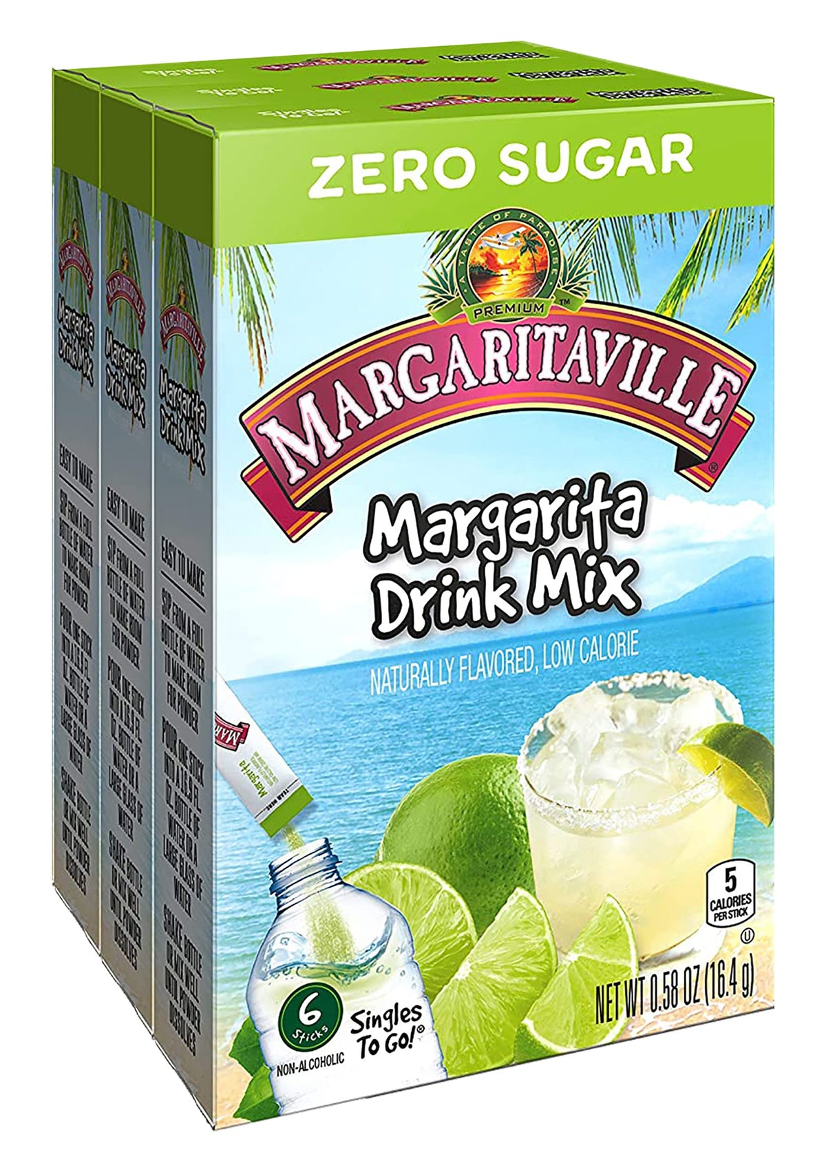 Margaritaville Margarita Singles To Go Drink Mix, 6 CT, Pack of 3