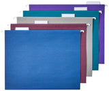 Amazon Basics Hanging File Folders with Adjustable Tabs for Stylish Home Office Decor, Aqua Letter Size 8.5x11 Organizer, 25-Pack