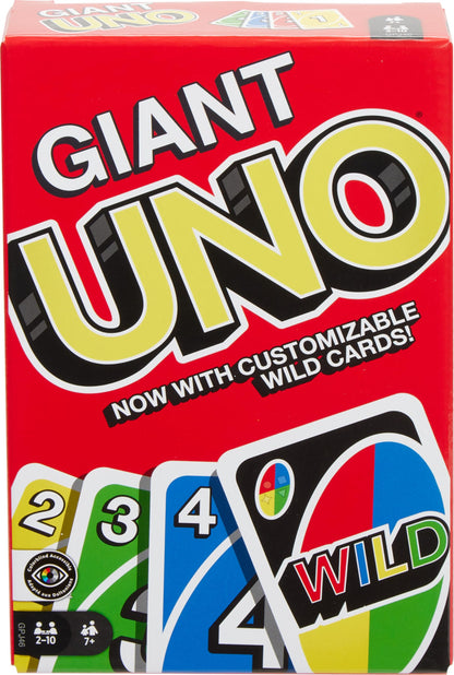 Mattel Games Giant UNO Card Game for Kid, Adult &amp;amp; Families, Color Blind Accessible &amp;amp; Customizable Large Deck