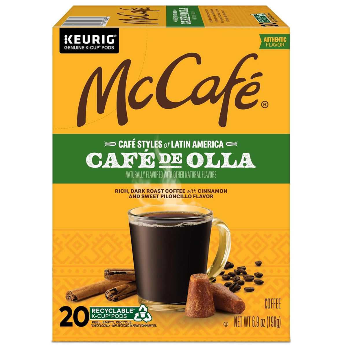 McCafe Cafe de Olla Keurig Single Serve Pods – Holiday Gift for Mom Who Loves Latin Coffee, 20 Count