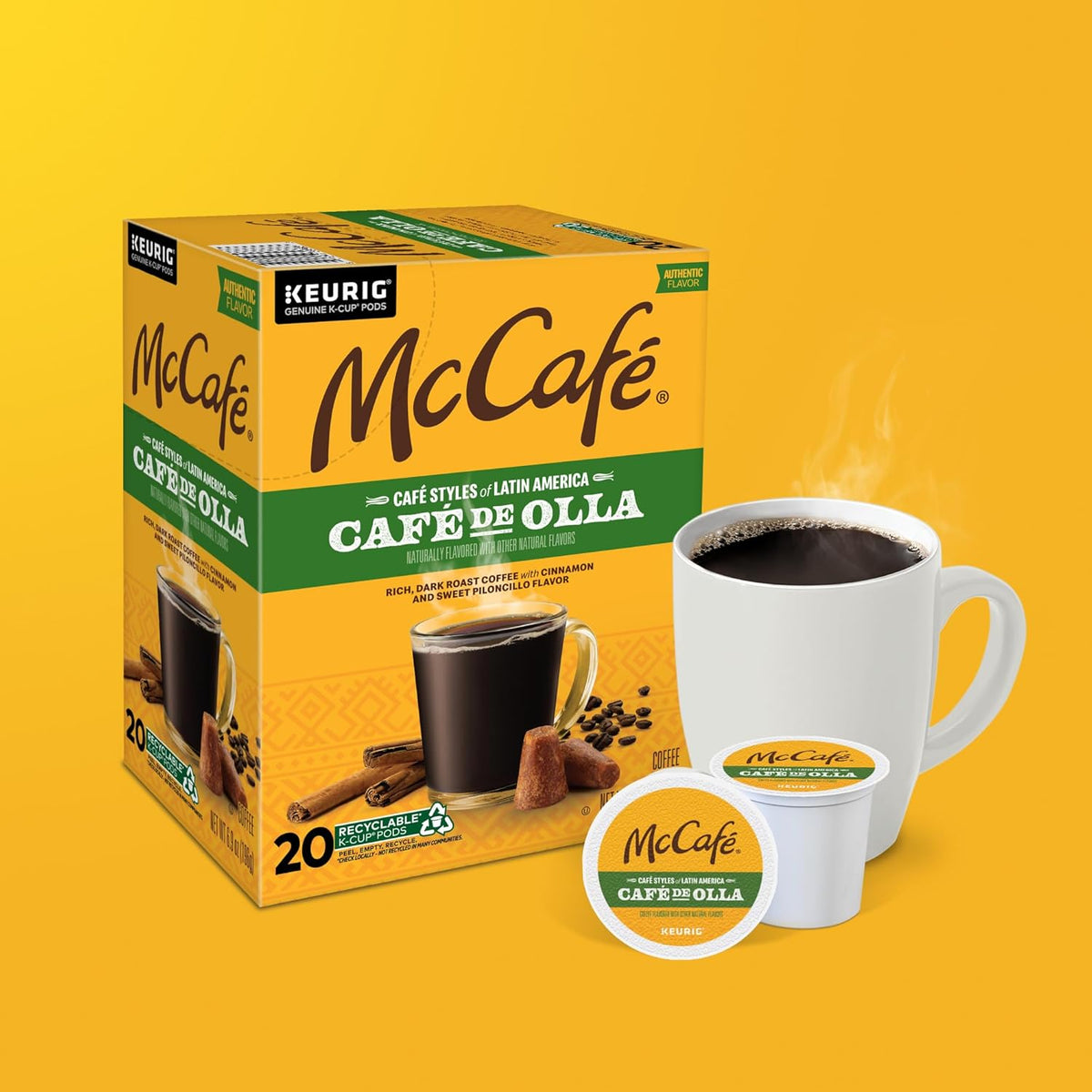 McCafe Cafe de Olla Keurig Single Serve Pods – Holiday Gift for Mom Who Loves Latin Coffee, 20 Count